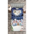 thumbnail image 3 of Ambesonne Christmas Quilted Bedspread Set 2 Pcs, Winter Sky Moon Star, Twin Size, Navy White, 3 of 3