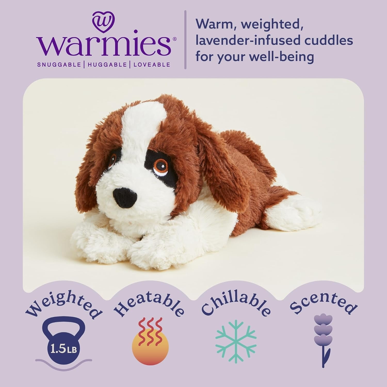 ST Bernard Warmies Cozy Plush Heatable Lavender Scented Stuffed Animal