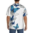 thumbnail image 5 of Fotbe Blue Flying Butterflies print Short Sleeve Button Down Shirts for Men Casual Summer Beach Wrinkle Free Shirt-4X-Large, 5 of 7