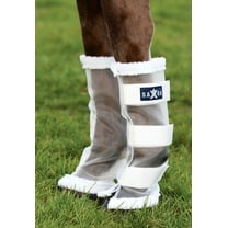 Saxon Fly Leg Wraps for Horses | Set of 4 Fly Protection Horse Leg Wraps | White | One Size fits Most Horses