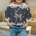 thumbnail image 2 of Fiaer Christmas Sweaters for Women 2025 Sparkly Bow Santa Hat Reindeer Graphic Sweatshirt Vintage Long Sleeve Crewneck Tunic Tops 4-Grey 100, 2 of 4