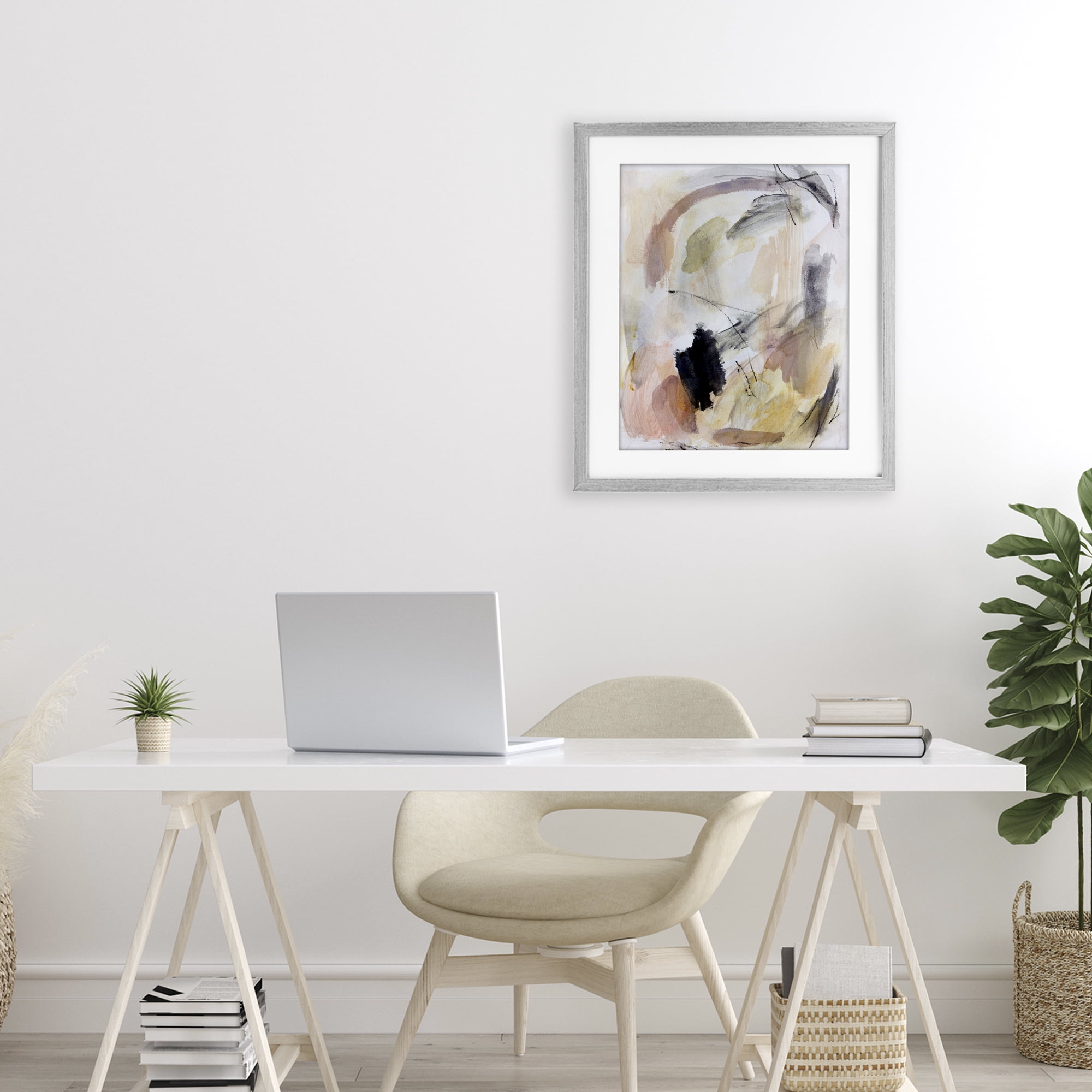 Stupell Industries Chaotic Sketches Paint Strokes Gray Framed Print Under Glass, design by Hope Bainbridge
