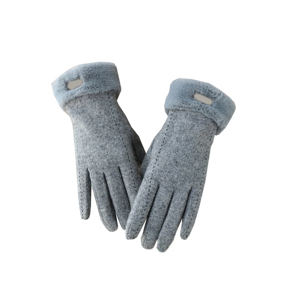 Qarigey 1 par de guantes para mujer, manopla térmica de invierno de terciopelo para exteriores, manopla para ciclismo, calentador de manos para muñeca, guantes y mitones Gris Qarigey AP014340-04