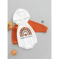 thumbnail image 3 of GXFC Toddler Baby Boys Girls Halloween Hoodie Romper Infant Long Sleeve Hooded Pumpkin Face Print One Piece Jumpsuit Newborn Boys Girls Cute Halloween Bodysuit Costume 3M-3T, 3 of 8