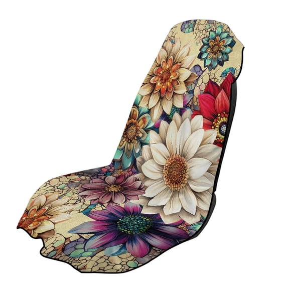 XYZCANDO Car Seat Cover Towel Washable Automotive Front Seat Protector for Workout Running, Sport Towel Seat Cushion Sweatproof, Flowers Pattern