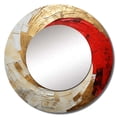 thumbnail image 2 of Designart "Subdued Red Pottery Spirals" Abstract Spirals Beige Large Round Mirror - Round Office Mirror Wall Decor - Modern Round Printed Mirror - 23" x 23", 2 of 6