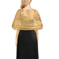 thumbnail image 3 of VV AVEORS Women Shawl And Wraps For Evening Dresses Elegant Scarfs Bride Wedding Guest Accessories With Sequin Accents Gold, 3 of 3