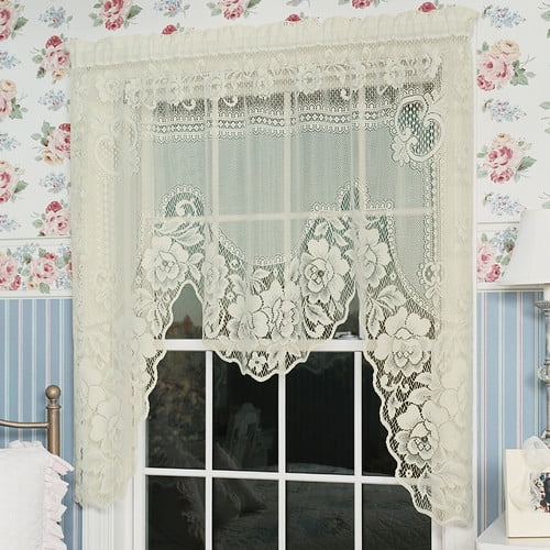 Heritage Lace Victorian Rose Swag Curtain Valance Com Heritage Lace Victorian Rose Swag, Victorian Lace Curtains