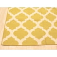 thumbnail image 3 of EORC Yellow Handmade Wool Transitional Reversible Modern Moroccan Kilim Rug, 5' x 8', 3 of 4