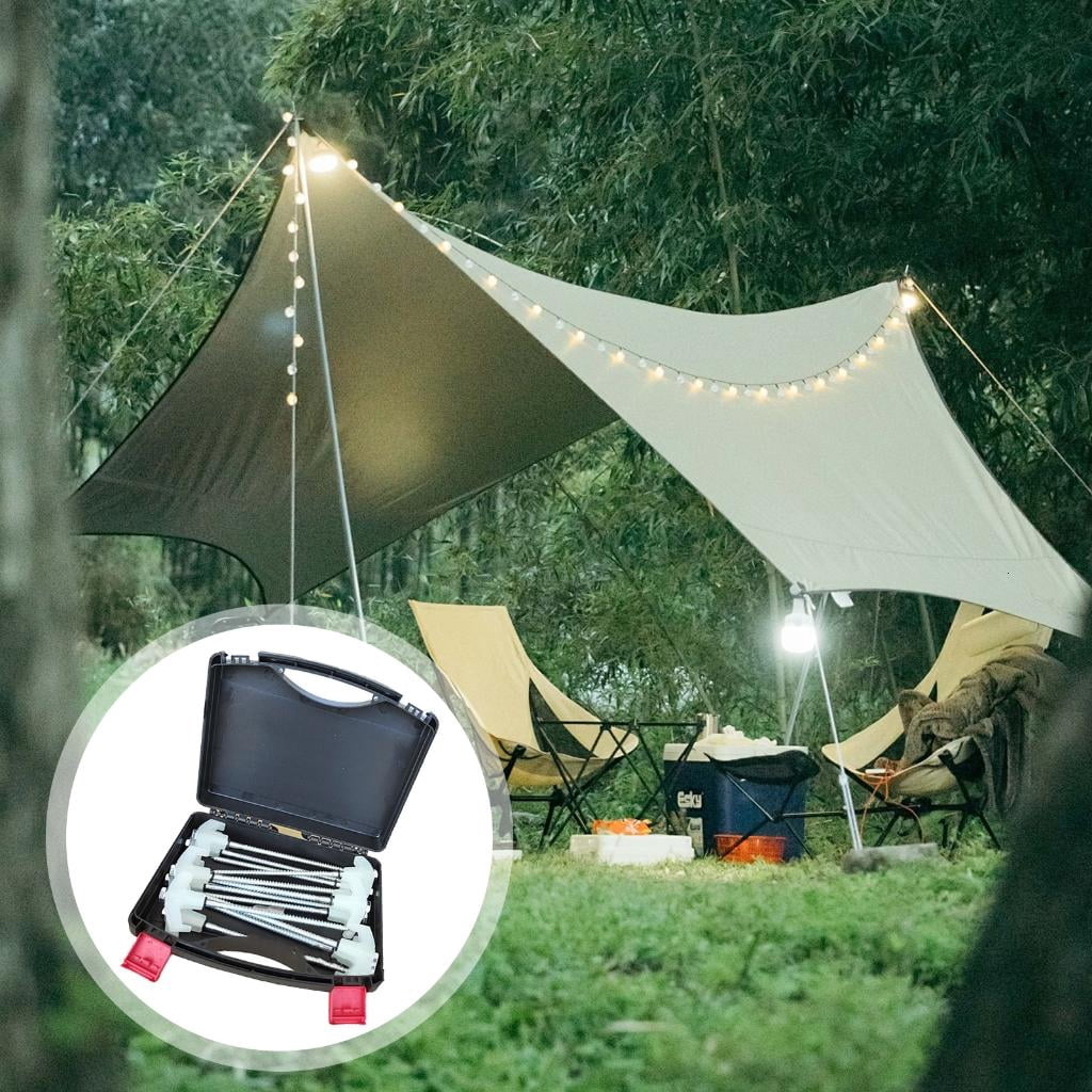 CEORPER 20Pcs Tent Stakes Screws Carbon Steel Tent Stakes Ground Anchors Screw in Pegs