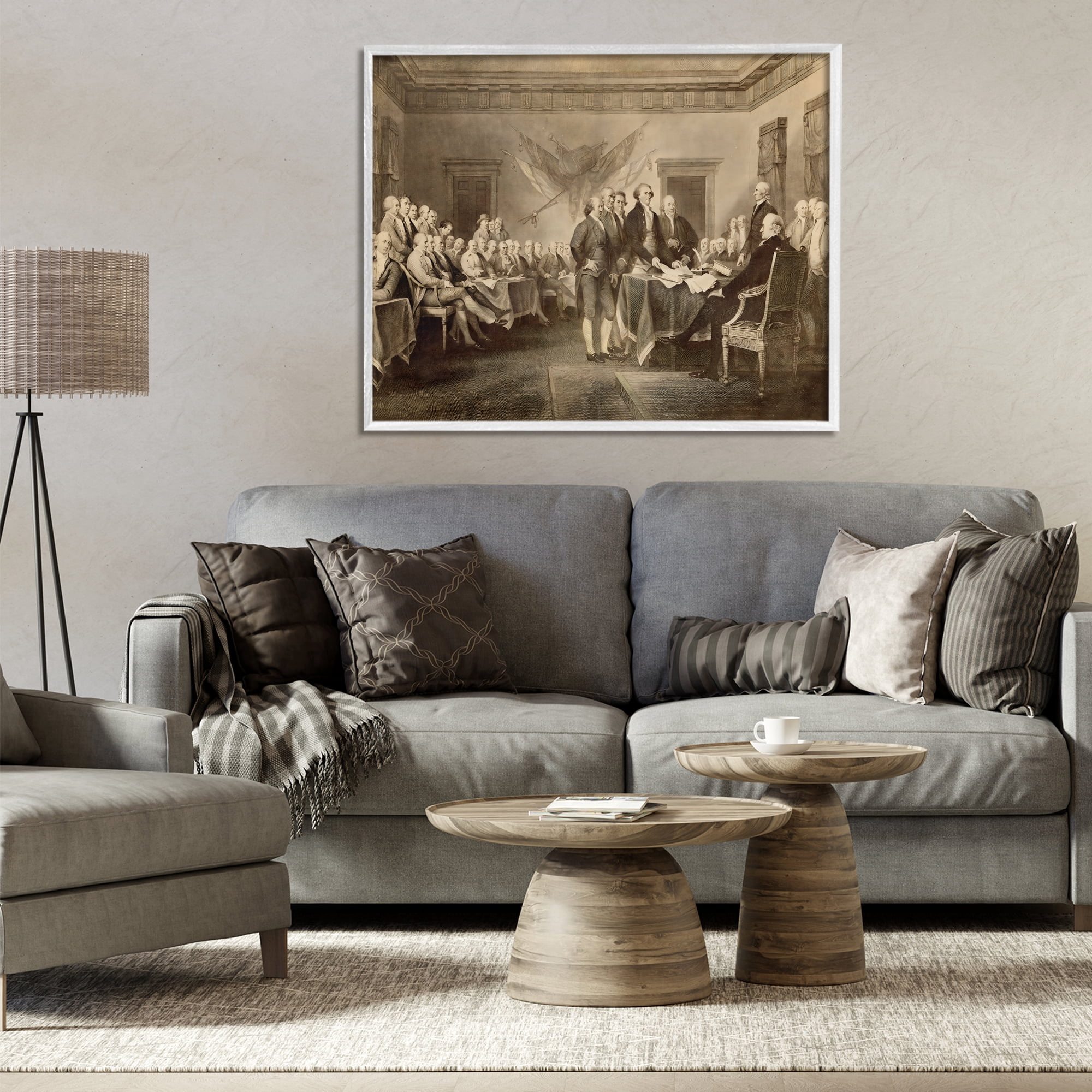 Stupell Industries Historical Signing Of Declaration White Framed Giclee Art, design by Arlington Prints