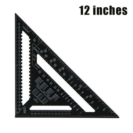 

Metric Angle Ruler Aluminum Alloy Triangular Measuring Ruler Woodworking Square Angle Protractor 12inch