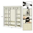 thumbnail image 6 of Portable Closet, Wattne 59 Inch Wardrobe Closet for Hanging Clothes with 1 Hanging Rods, 12 Clothes Storage Organizer Shelves, Khaki Closet Extra Durable, Quick and Easy to Assemble, 6 of 8