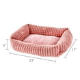 thumbnail image 4 of Vibrant Life Small Flannel Waffle Texture Bolster Cat or Dog Bed, Pink, 17" x 21", 4 of 7