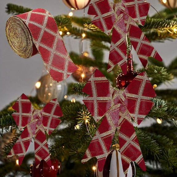 Upgraded HEROOY Christmas Decor Present Ribbon Rolls Christmas Wired Ribbons Christmas Ribbon Gift Wrapping Ribbon Christmas Crafts Wrapping Decoration Gift Ribbons H