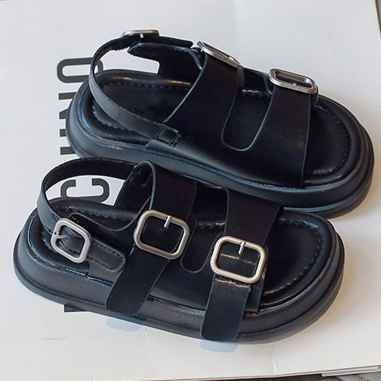 UngA Girls Wedge Sandals Girls Sandals Open Toe Ankle Strap Low