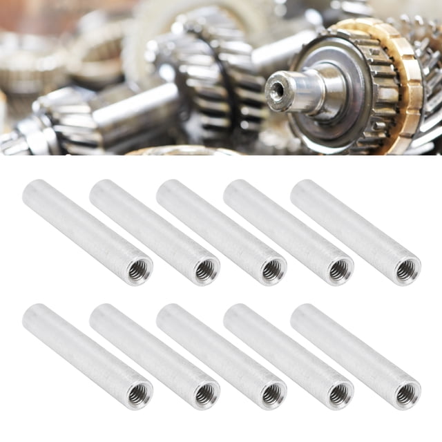 Round Standoff, Wear Resistance M4x0.7mm 10Pcs Seamless Aluminum Alloy Connecting Column Female Thread Fasteners for Workpiece Fixation for Structural Support Long 34mm,Long