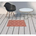 thumbnail image 6 of HomeRoots 2' x 3' Red and Ivory Geometric Stain Resistant Indoor Outdoor Area Rug, 6 of 6