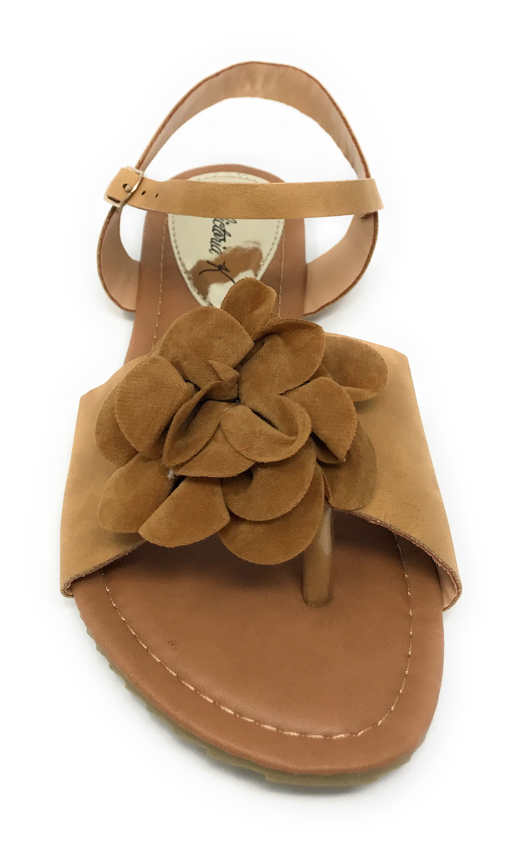 Victoria K Women's Solid Flower Sandals