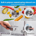 thumbnail image 4 of 3 In1 Kitchen Sink Drain Strainer, Metal Sink Stopper, Bathroom Sink Drain Drain Filter, Catcher Basket, 4 of 5