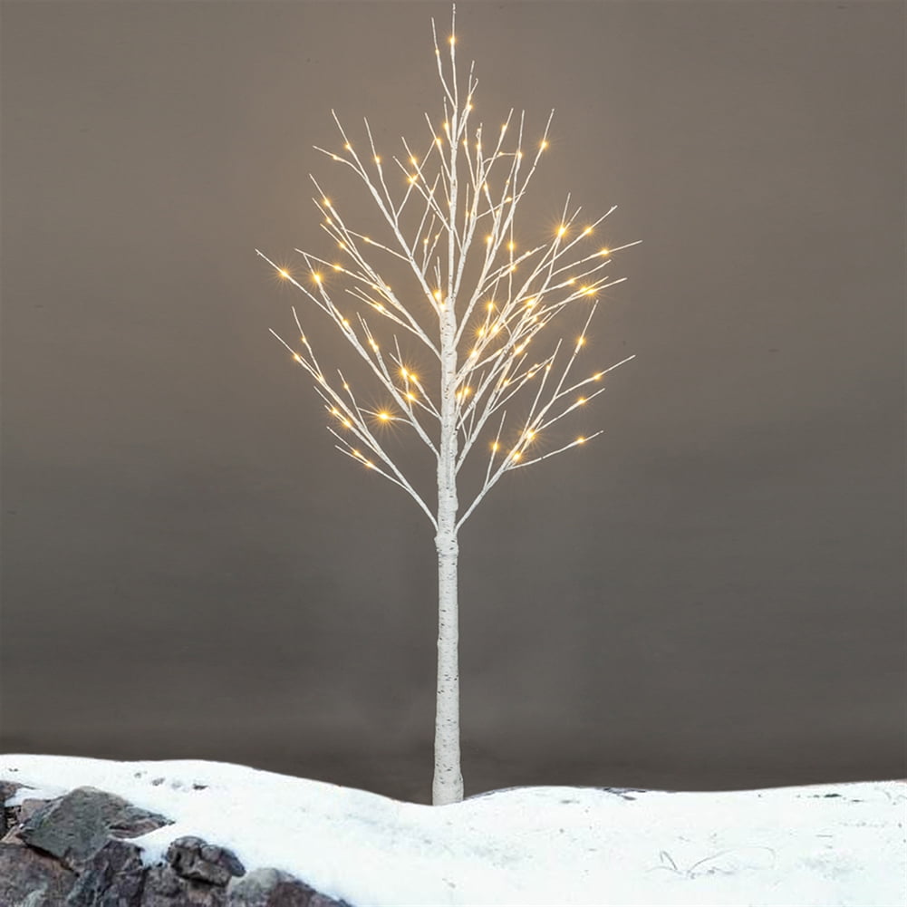 Kadyn 72 LED White Birch Tree Light, Warm White Snowflake Christmas Tree for Wedding, Halloween, Christmas, Jewelry Holder, Party, Home Decoration-5FT