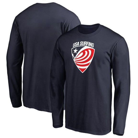 Men's Navy USA Surfing Primary Logo Long Sleeve T-Shirt