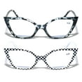 thumbnail image 2 of 2 Pairs Women Pointed Tip Cat Eye Anti-Blue Reading Glasses - Clear Lens UV Protection Computer Readers +1.00, 2 of 5