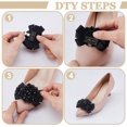 thumbnail image 4 of 2Pcs Black Ribbon Bow Shoes Clips Elegant Shoe Charms Bow Clips Shoe Charms with Beaded Decoration Shoe Buckle for Women High Heels Shoes Accessories, 4 of 5
