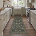 thumbnail image 4 of GENIMO 5'x7' Modern Art Area Rug for Living Room, Machine Washable Non Slip Low Pile Rug for Bedroom Dining Room, Dark Green, Brown, Beige, 4 of 7