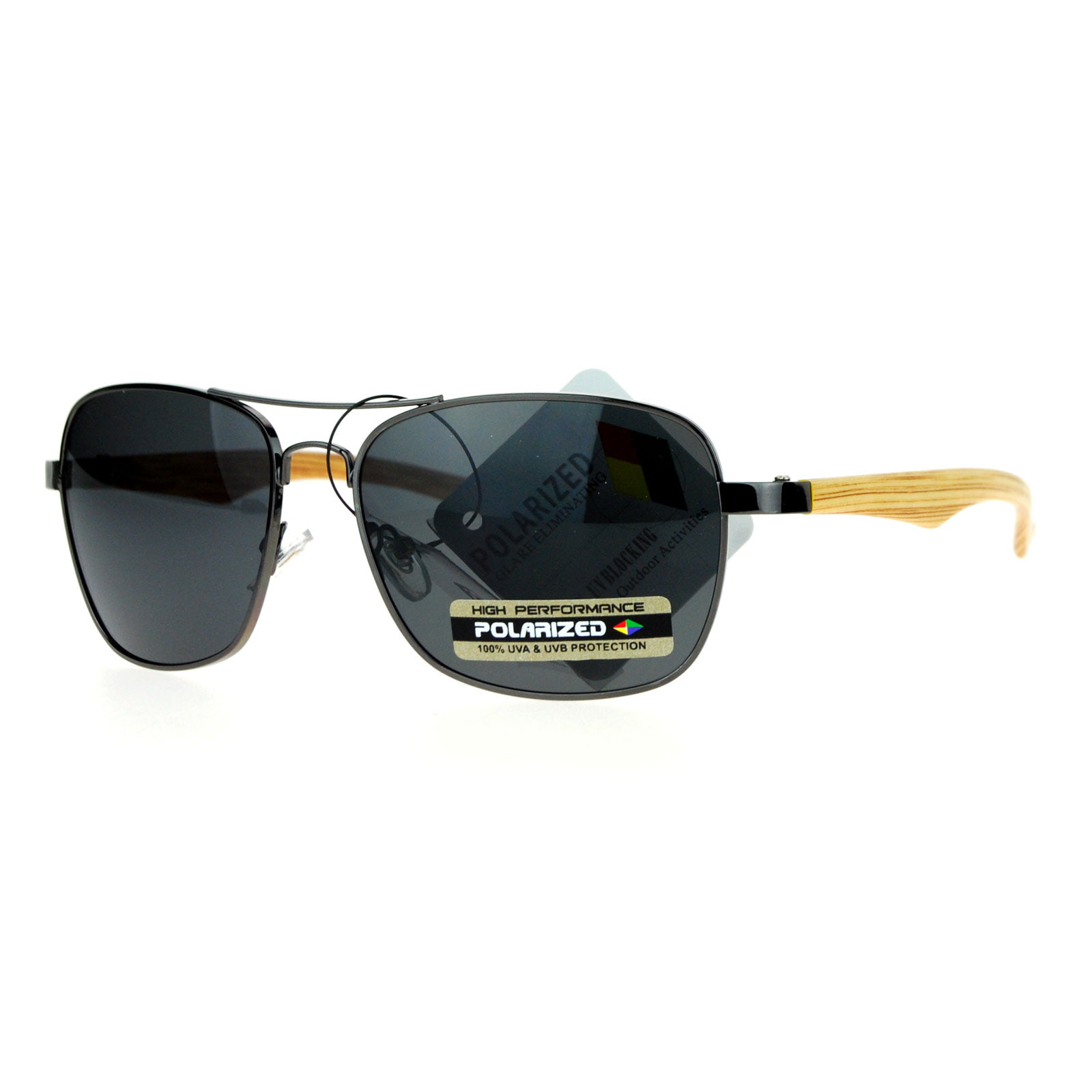SA106 Antiglare Polarized Lens Mens Metal Warp Sport Sunglasses 