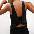 thumbnail image 3 of Pounoo Womens Workout Tops Sleeveless Twisted Back Solid Color Athletic Shirts Casual Loose Lightweight Soft Comfy Gym Wear Gift, 3 of 9