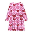 thumbnail image 5 of ATOGUTA Girls Dress Long Sleeve Valentines T-Shirt Dresses Kids Spring A-Line Twirly Skater Dresses Size 4T-14, Purple, 5 of 5