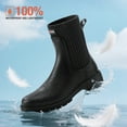 thumbnail image 2 of Waterproof Women's Ankle Boots with Fashion Lug Sole Low Chunky Heel,Black,Size 8, 2 of 9