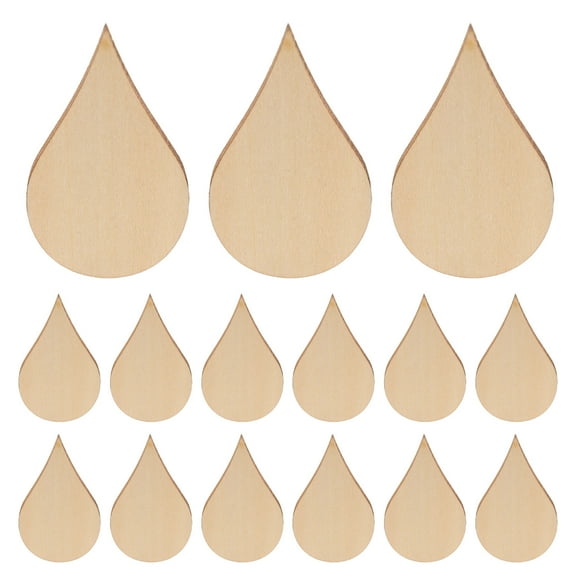 Worgeous  50 Pcs Unfinished Wooden Teardrop Earring Slices for Ornaments Beige