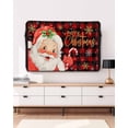 thumbnail image 3 of Outdoor TV Cover 70 to 75 Inch Weatherproof, Santa Claus Christmas Waterproof TV Screen Protector for Outside Decor with Zipper and Pocket 68"L x 42"H , Merry Xmas Snowflake Red Black Plaid, 3 of 7