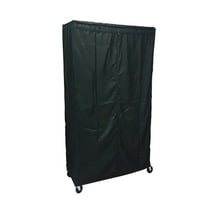 Covered Living Storage Shelving unit cover, fits racks 36"Wx18"Dx72"H in Black