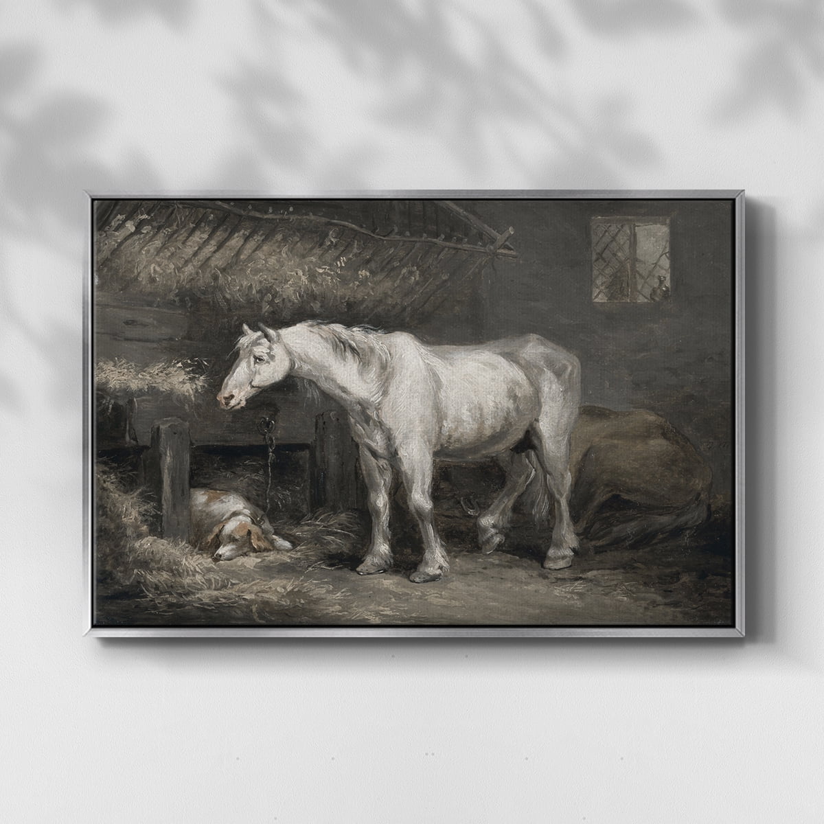 Vintage Animal Print-XLII By Wexford Home Framed in Silver Wood Gallery Wrapped Canvas 17 in. x 25 in.