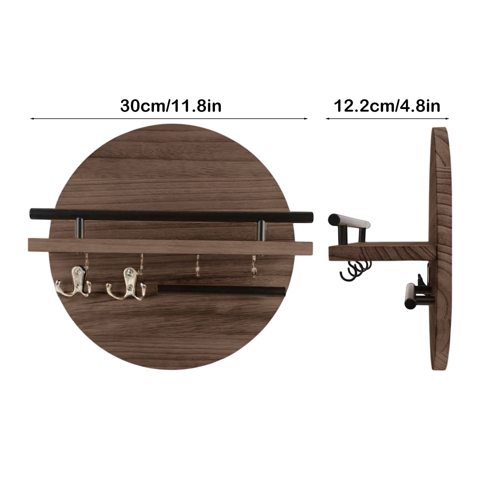 FEOLGEHLY Floating Shelves Set of 2, Wall Mounted Wood Shelf with Invisible Brackets, Rustic Brown Storage Display for Bathroom, Bedroom, Kitchen, Living Room, No Drill Adhesive Option Available