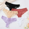 thumbnail image 3 of Lunuaoe Women's Lace Patchwork Panties, Sexy Half-Hip Cheeky Underwear, Breathable Soft Briefs, 3 of 6