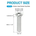thumbnail image 2 of Uxcell Button Head Socket Cap Screws 304 Stainless Steel 18-8 Socket Cap Screw Allen Hex Drive Full Thread 5/16-18x1-1/2", 2 of 6