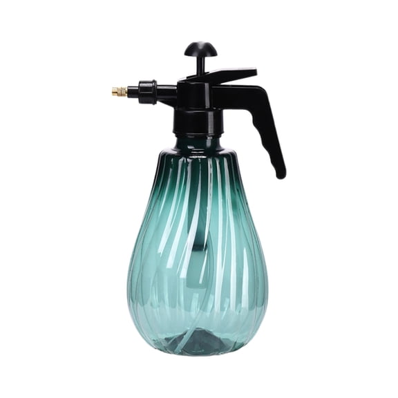 Hiroekza Handheld Garden Pump Sprayer 1.5L for Plants High Pressure Watering Can with Adjustable Brass Nozzle, Transparent Bottle for Easy Monitoring, One Button Control Green