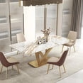 thumbnail image 3 of New Arrival Dining Table Custom Center Coffee Glossy Marble Base Island Dining Tables Kitchen Mesas De Jantar Dining Room Set My Lux Decor Round, 3 of 11