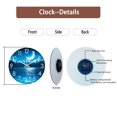 thumbnail image 4 of Blue Wall Clock 16 Inch Silent Non Ticking Large Modern Moon Ocean Wall Clocks Battery Operated Round Decotative Wall Clocks for Kitchen Living Room Office, 4 of 7