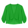 thumbnail image 4 of Linfrsh Lightweight Cardigans for Women Women Shrug Chiffon Cardigans Open Front Short Sleeve Bolero for Evening Dressy 2026(Green,One Size), 4 of 4