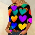 thumbnail image 4 of Vetsdori Womens 3/4 Sleeve Tops Gifts for Junior Pullover Valentine Casual Cute Graphic,Heart Print Blouses for Junior Fashion, 4 of 6