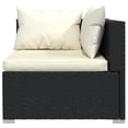 thumbnail image 5 of vidaXL 4 Piece Patio Lounge Set with Cushions Black Poly Rattan, 317490, 5 of 9