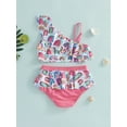 thumbnail image 3 of Kids Girls Swimsuits Rainbow Pineapple Strawberry Ruffle Tank Tops Bikini Sets Infant Beach Swimming Suits, 3 of 8