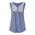 thumbnail image 2 of Birdeem Mode Décontractée pour Femmes Col Rond Dentelle Sans Manches Boutons Hauts Blouse T-Shirt, 2 of 6