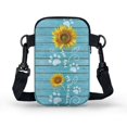 thumbnail image 2 of HELLHERO Sunflower Paw Print Pattern Women Shoulder Bag Polyester Double Zipper Cross Body Purse for Travel Daily Use, 2 of 7