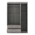 thumbnail image 4 of Miekor Furniture 3-Door Mirror Wardrobe with shelves, Gray BS7798, 4 of 6